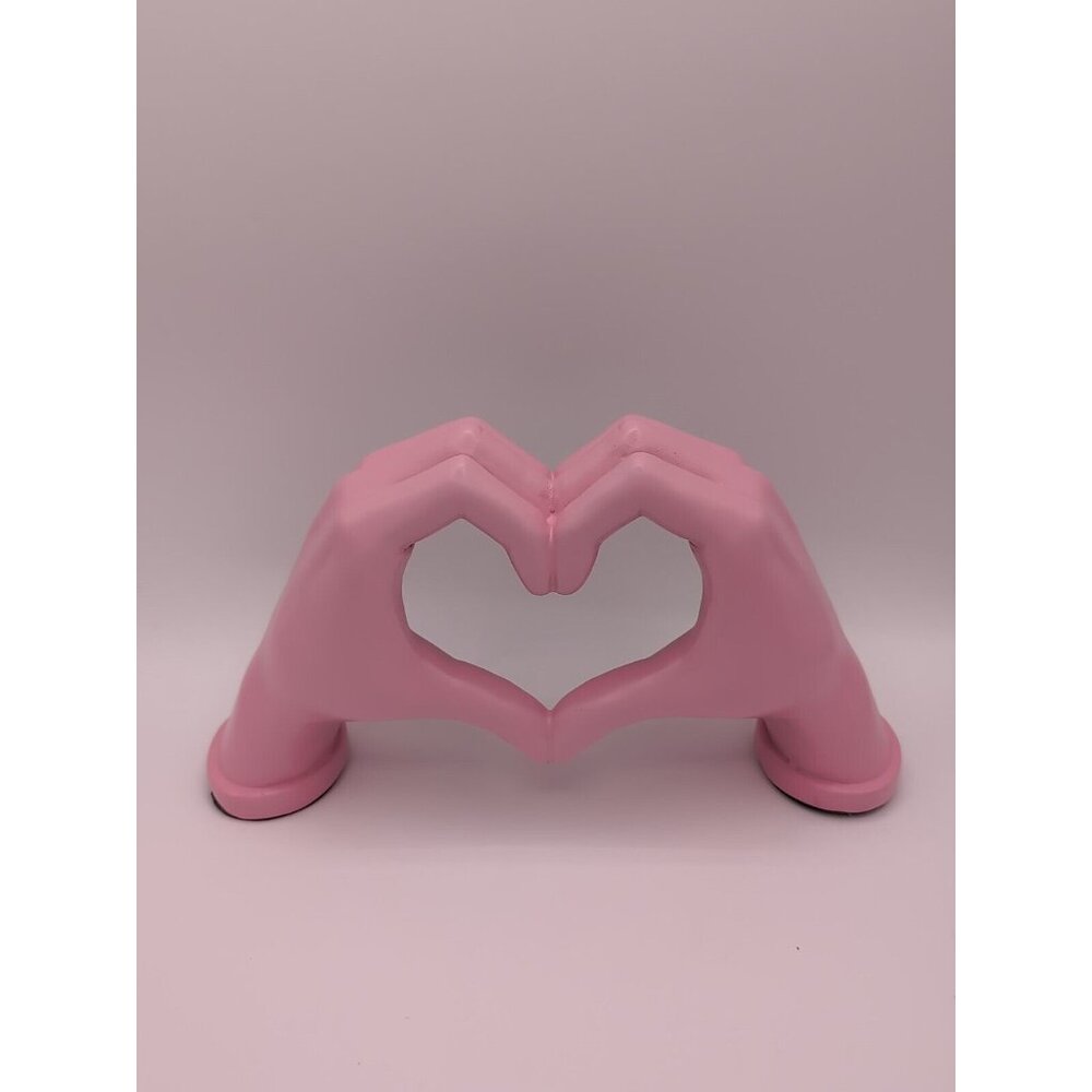 Pink hand heart decorative statue